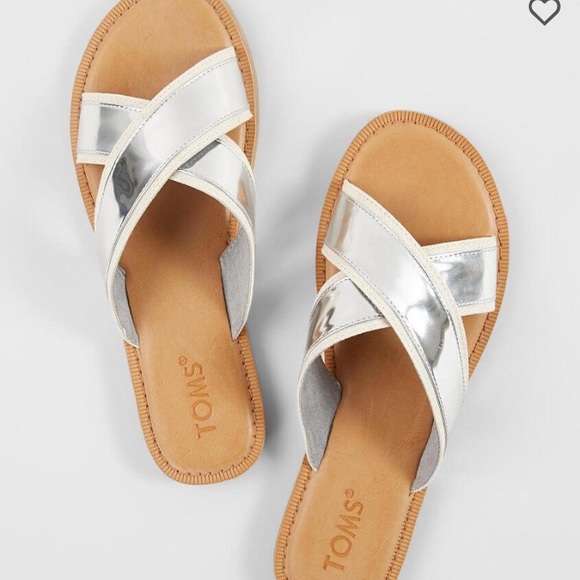 toms silver sandals